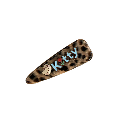 韩系可爱醋酸豹纹kitty发夹