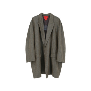 YOUWEI有尾2025春季新品树皮纹亚麻倒T廓形大衣女外套Y3925103