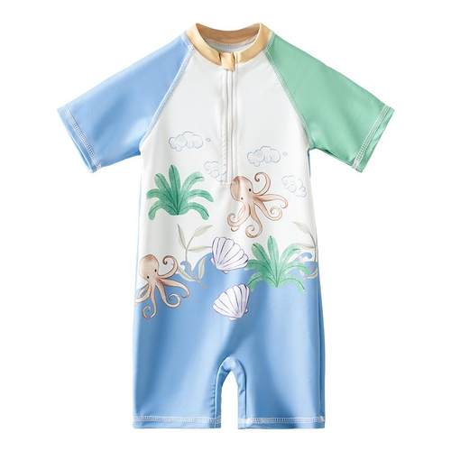 欧孕宝宝泳衣男童女童速干防晒a类儿童泳装2025新款连体游泳衣