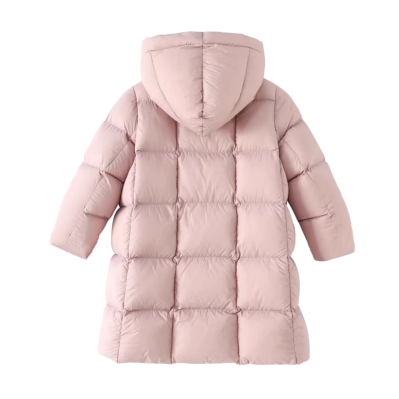 女童羽绒服中长款过膝加厚中大儿童2025新款韩版洋气宝宝外套冬季