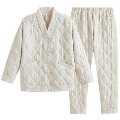 女士防水夹棉家居服套装
