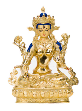 纯铜佛像藏传居家雕花白度母