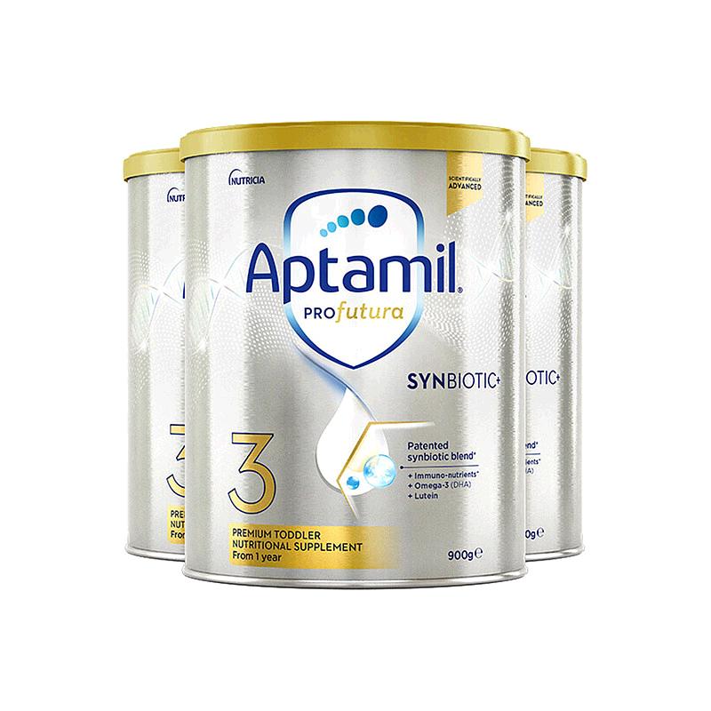澳大利亚直邮Aptamil爱他美白金版3段婴幼儿奶粉1-3岁900g*3罐