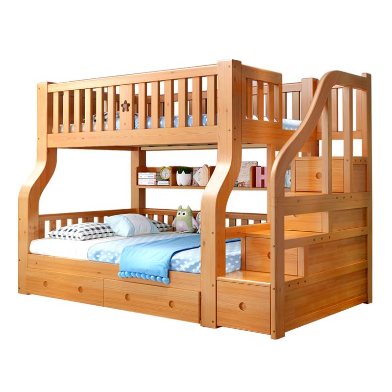 上下床双层床全实木两层子母床双人高低床交错式上下铺木床儿童床