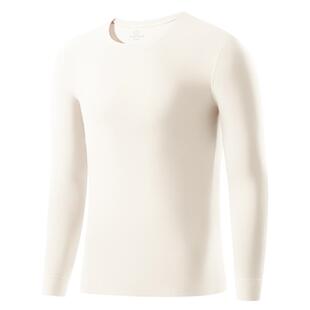 简云白色德绒保暖内衣男士上身加绒发热秋衣内搭单件上衣打底衫冬