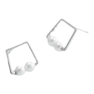 余生请多指教杨紫同款耳环纯天然淡水珍珠耳钉百搭音符贝珠耳