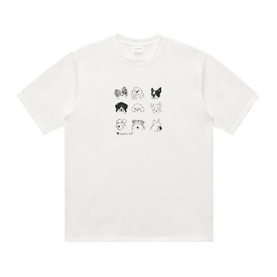 男道250G美式小狗印花短袖T恤男夏季新款索罗娜宽松百搭半袖上衣