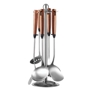 锅铲套装家用胡桃木手柄炒勺炒铲炒菜铲子套装304钢长柄汤勺厨具