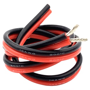 硅胶红黑线2芯双并线特软硅胶线耐高低温24AWG~12 10AWG超柔美标