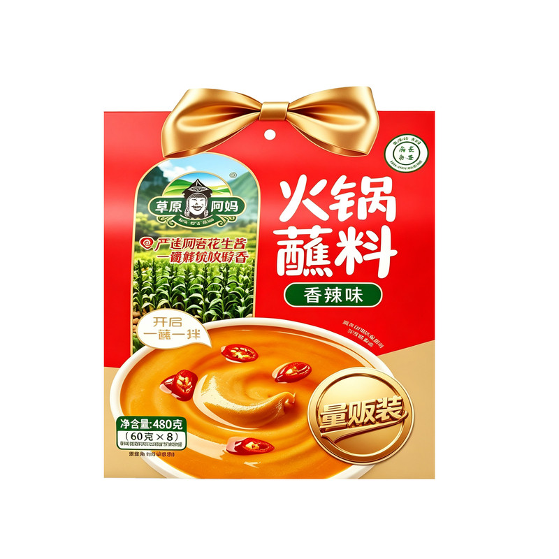 草原阿妈火锅蘸料香辣原味量贩装麻酱涮羊肉酱料蘸酱清真火锅伴侣