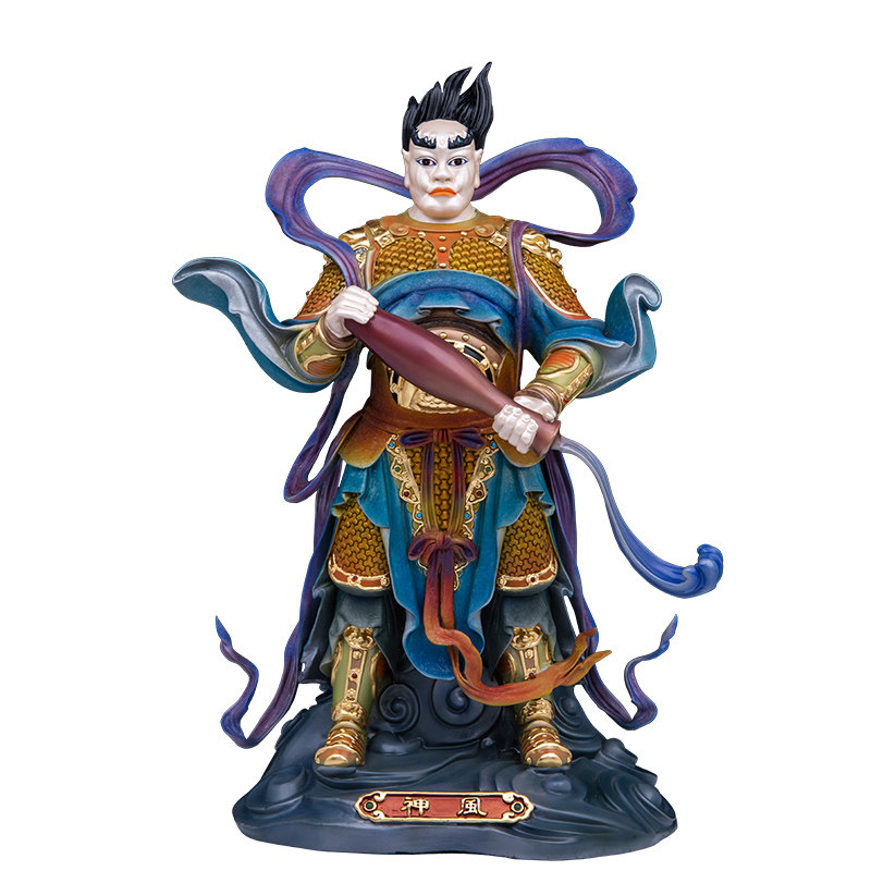 风雨雷电神像铜鎏金寺庙供奉摆件