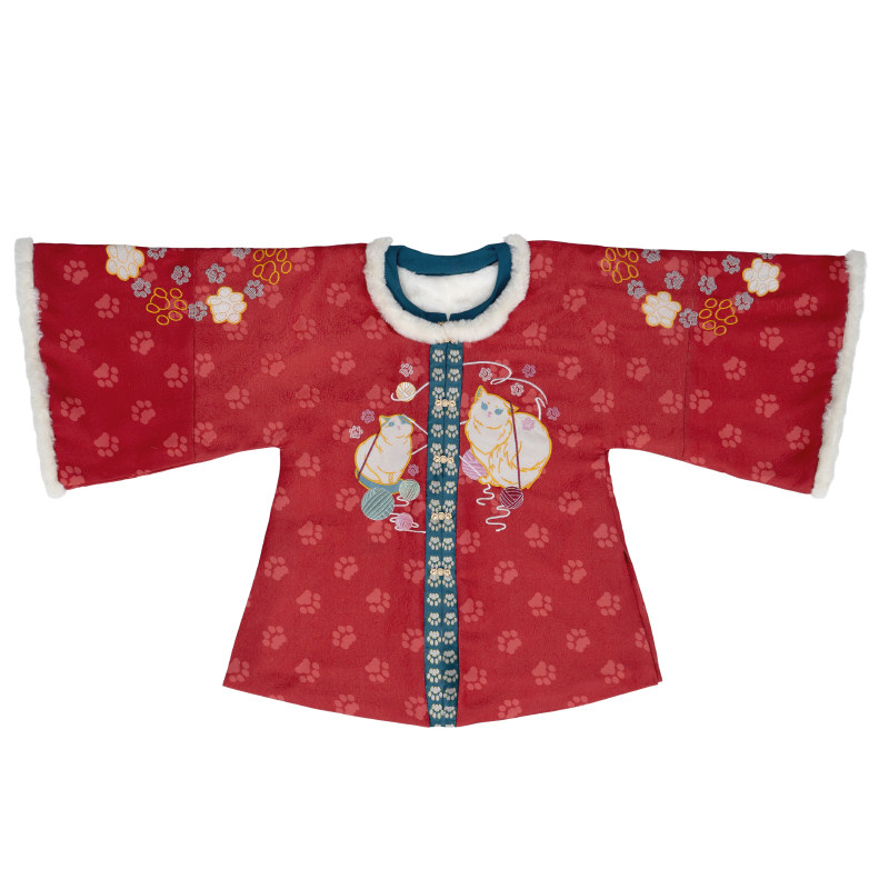【断码折】摸凹猫明制汉服过年马面裙套装冬可爱刺绣少女国风传统