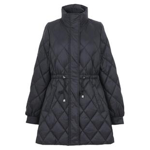 清仓轻薄收腰羽绒服女中长款2025新款秋冬季韩版菱形格白鸭绒外套