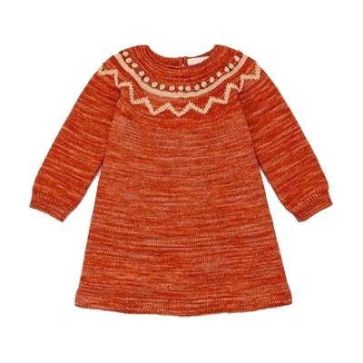 24秋冬MP女童针织连衣裙绵羊毛圣诞新年毛线裙甜美淑女舒适保暖