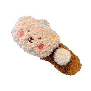 毛绒布丁熊抓夹女侧边刘海碎发发夹后脑勺盘发大号鸭嘴夹发卡头饰