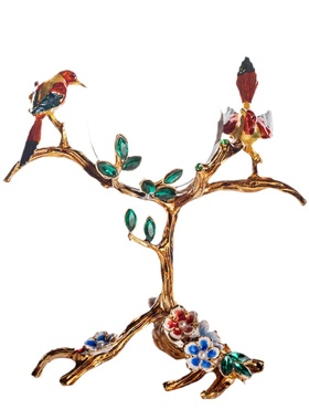 珐琅彩金属水晶招财摆件家居饰品