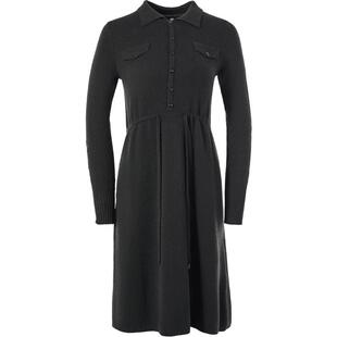 渔牌女装秋装女2023年新款翻领针织羊毛织刺绣花连衣裙子FGFC0306