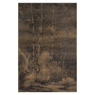 徐熙 雪竹图 名家真迹竖轴装裱高清微喷复制客厅玄关装饰画稿临摹