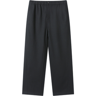 LEZORA Steady斜纹美利奴羊毛 秋冬轻暖松紧腰休闲直筒弯刀裤男