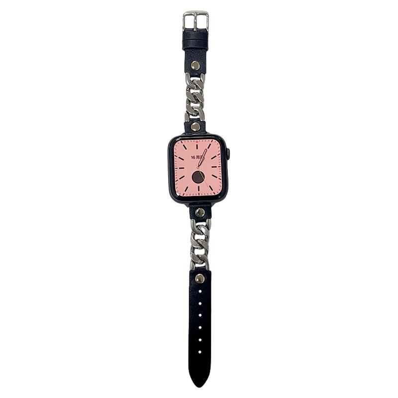 链条真皮小蛮腰适用iwatch表带