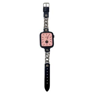 链条真皮小蛮腰金属s9适用iwatch表带8苹果applewatch华为手表GT4