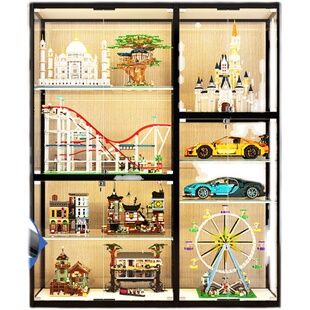 乐高展示柜家用手办展示架防尘透明玻璃柜定制玩具模型盲盒陈列柜