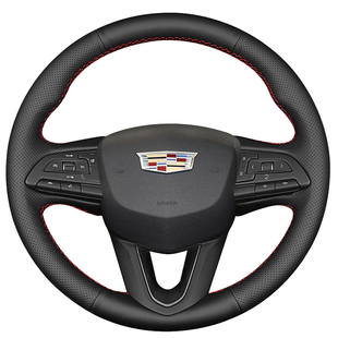 专用凯迪拉克ct5方向盘套真皮手缝XT5冬四季通用CT4超薄翻毛女士