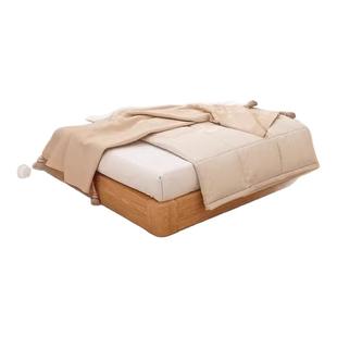 实木床新款无头床卧室小户型地台床悬浮床双人家用排骨架榻榻米床