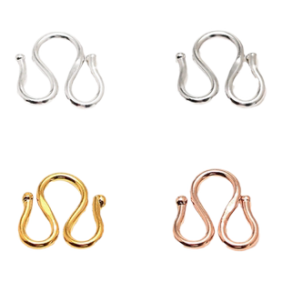 纯银项链手链搭扣999足银饰串珠diy配件 M扣/W扣/接头扣/皮绳扣子