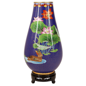 景泰蓝花瓶15寸圣彩母子瓶北京珐琅摆件传统纯手工艺家居装饰礼品