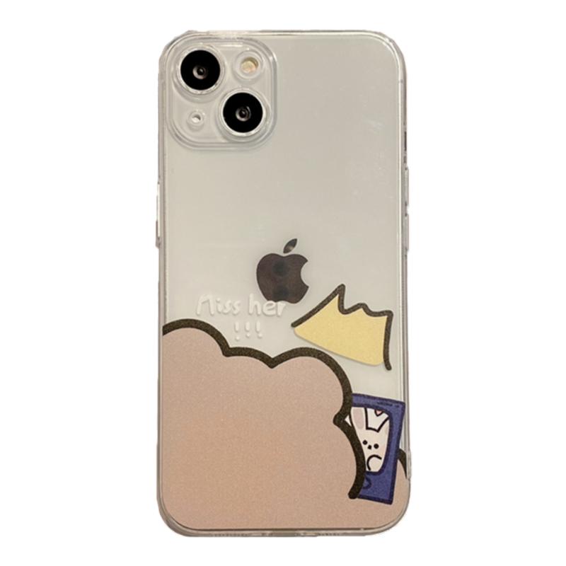 情侣兔子卡通小熊苹果12手机壳适用iphone14promax透明外壳xs/16防摔保护套8/6s/7plus/se2可爱全包13mini女x