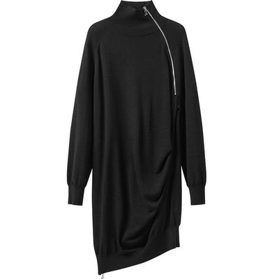 【100%羊毛】播商场同款黑标不规则下摆24冬连衣裙女BDR4LD2405