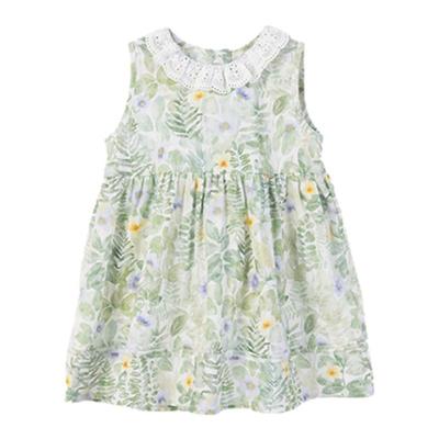 幼歌夏镂空娃娃领碎花舒适连衣裙