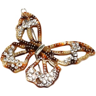 点钻镂空蝴蝶边夹~优雅气质~青蛙扣夹刘海夹发夹法式水钻欧美夹子