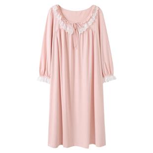 猫人睡裙女春秋纯棉长袖睡衣秋季2025新款孕妇夏季薄款连衣裙