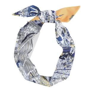 长条短窄小丝巾女黄色绑包包丝带提手柄缠带搭配衬衫脖子装饰领带