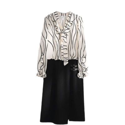 中年妈妈时尚拼接假两件连衣裙