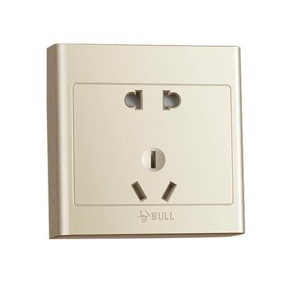 公牛明装开关插座墙壁带香槟金色
