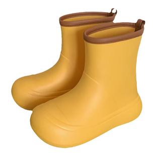 细细条 韩版时尚拼色水鞋雨鞋女夏季户外休闲防滑防水亲子雨靴ins