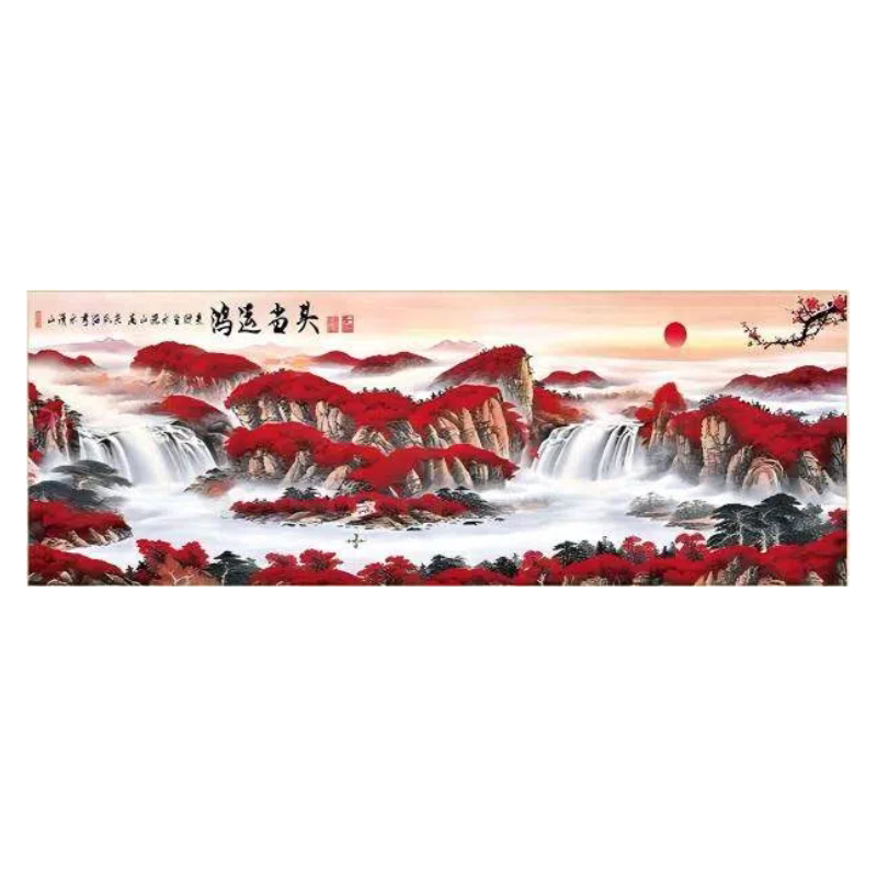 分好线鸿运当头十字绣2026新款线绣刺绣新中式客厅手工山水风景