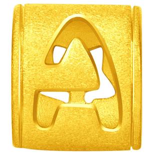 【新年礼物】周大福随心蜜语字母转运珠黄金吊坠计价工费120元