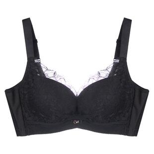 奥维丝丽内衣女大胸显小调整型蕾丝薄款软钢圈上托聚拢收副乳文胸
