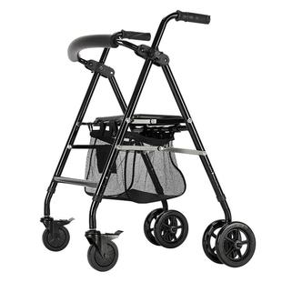 老年人手推车折叠助行车老年买菜购物车康复走路四轮代步推车可坐