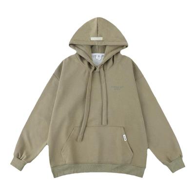 美式复古宽松慵懒风学生春秋款重磅连帽卫衣加绒加厚外套冬季上衣