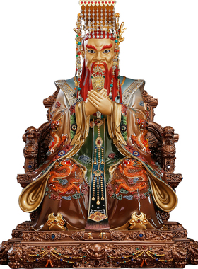 台湾纯铜彩绘龙王爷神像家用供奉