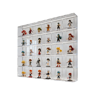 手办柜定制亚克力透明收纳盒带灯高达盲盒收纳展示架上墙置物架