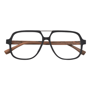 POSESION复古大框眼镜架黑框双梁木质板材眼镜框女大脸近视眼睛男