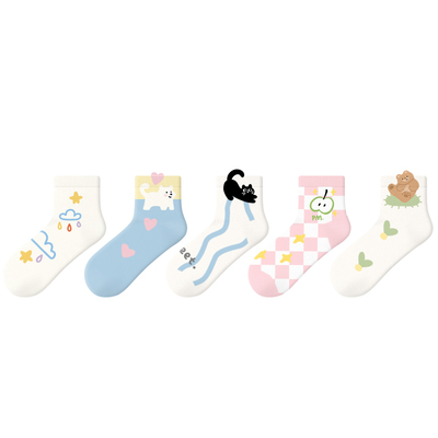 PRIMEET/派米女治愈可爱中筒袜