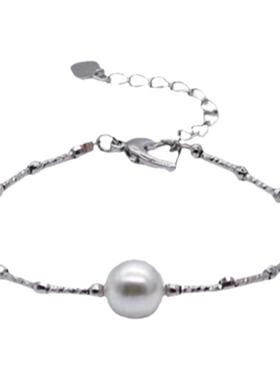 单颗珍珠手链进口莫桑石