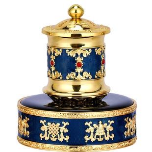 德田太阳能西藏式转金轮筒桶车载旋转永动汽车摆件中控台保平安